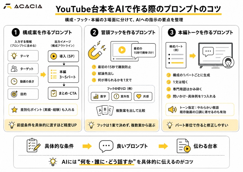 YouTube台本をAIで作る際のプロンプトのコツ